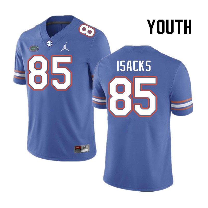 Youth #85 Scott Isacks Florida Gators College Football Jerseys Stitched-Royal
